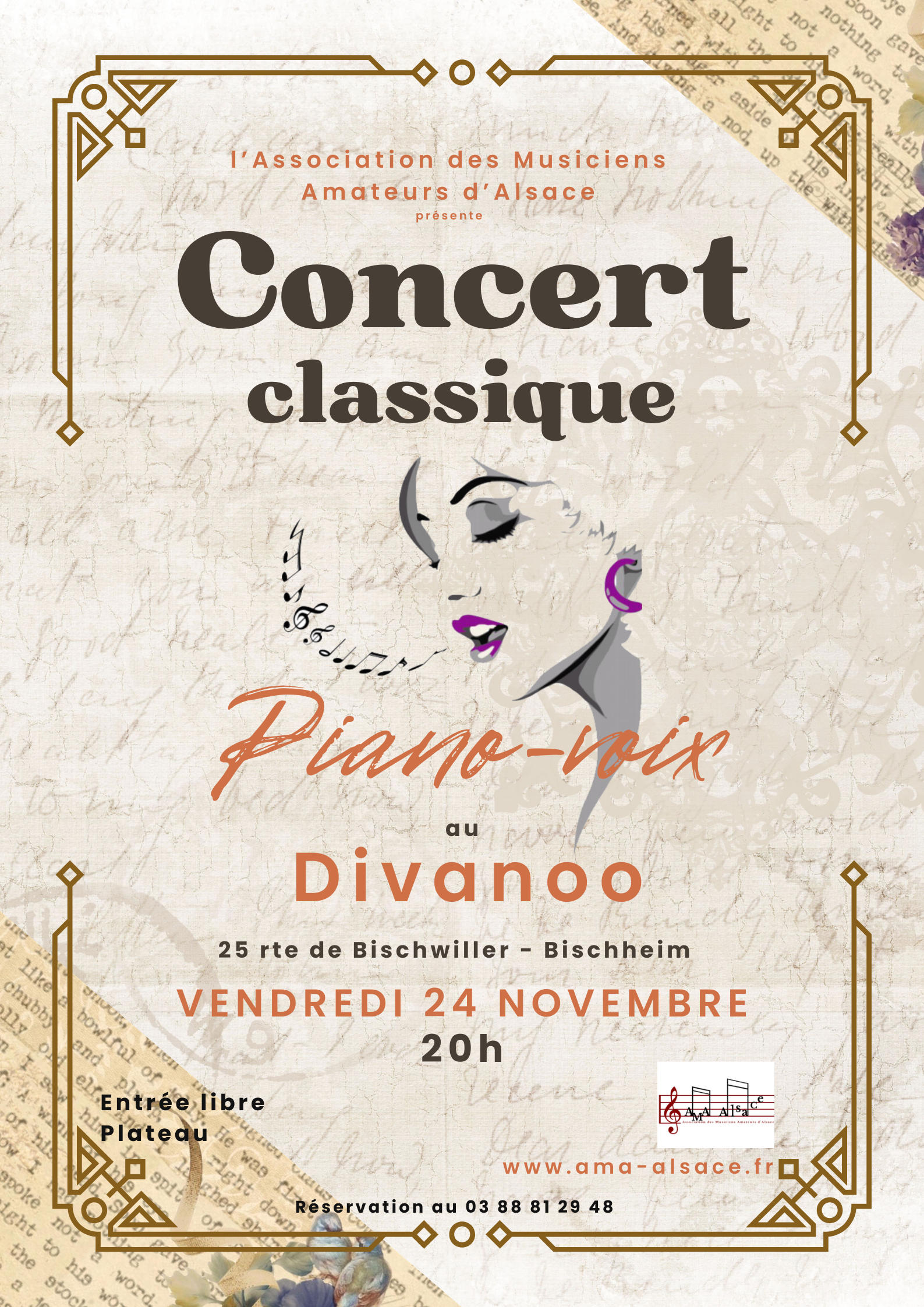 affiche concert piano-voix AMA au Divanoo