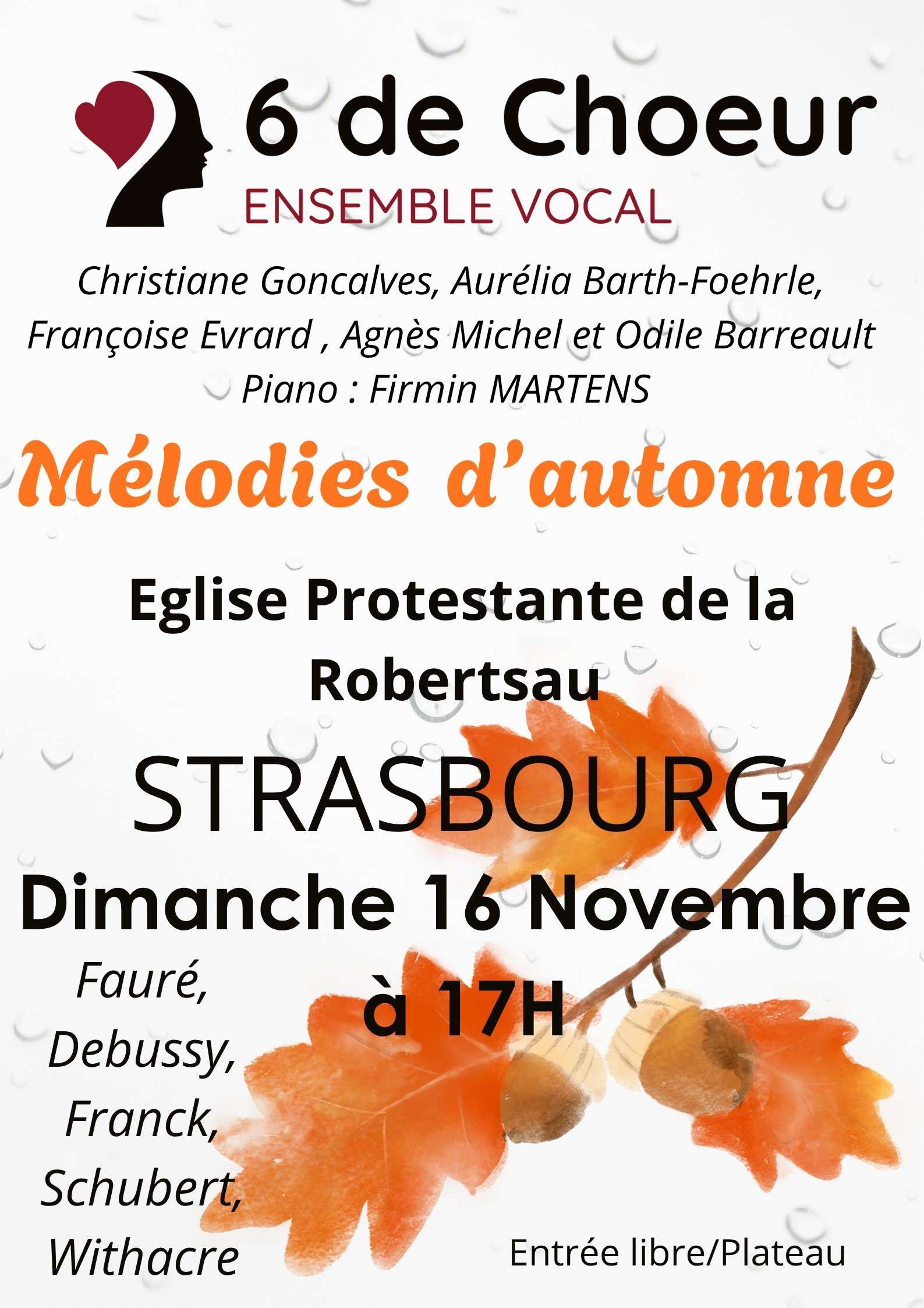 Affiche concert Mélodies d'Automne 